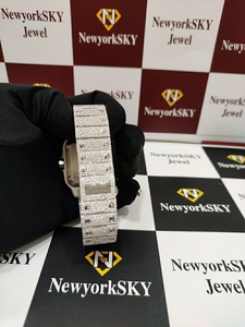 VVS Moissanite นาฬิกากลไกอัตโนมัติทำจากสเตนเลสสตีลประดับเพชรสำหรับผู้ชายและผู้หญิงของแท้ - Product Image 5