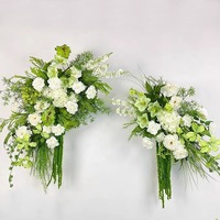 Bruidsbloemen voor op de vloer, moderne Monet-tuin, kunstmatige zijden bloemenarrangement, afneembaar, bosachtige etalage