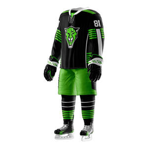 Uniforme de Hockey sur glace personnalisable de haute qualité 100% Polyester antibactérien respirant nom d'équipe personnalisé OEM Service professionnel - Product Image 4