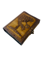 Mère de la terre avec la nature imprimé en cuir véritable cahier de sorcellerie approvisionnement Vintage blanc sort livre d'ombres Journal Journal