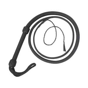 Fouet de ventre noir personnalisé fabriqué à la main de 04 pieds à 16 pieds de longueur 16 tresses fouet en cuir de vachette Sports de plein air cible pratique - Product Image 1