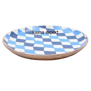 Plato Decorativo de Madera, Moderno, Lujoso y Duradero, con Diseño Impreso, para Servir en Bodas, Fiestas y Restaurantes - Product Image 1