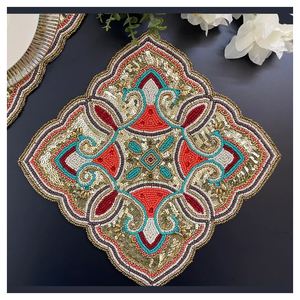 Chemin de Table de noël Style ferme chemin de Table perlé en verre chemin de Table à la main perle chemin de Table vacances décor à la maison décorations de fête - Product Image 4