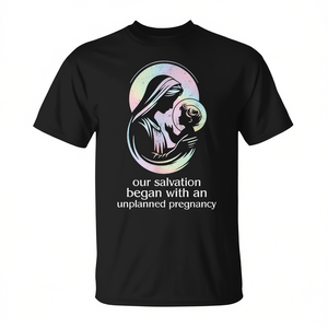 T-Shirt Pro-Life con Fede Cristiana e Gravidanza Non Pianificata in Stile Grunge Prolife per Uso Promozionale - Product Image 3