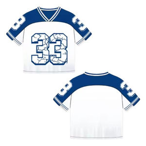 Camiseta de fútbol de malla recortada Retro para hombre, camiseta de fútbol con estampado de logotipo personalizado, camiseta de estilo cuadrado - Product Image 4