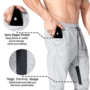 Pantalones deportivos de alta calidad para hombre, pantalones de chándal informales con lona transpirable, pantalones de gimnasio lavados al por mayor, estilo informal para hombre - Product Image 6