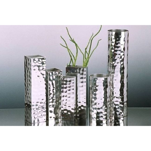 New Most Selling Set of 2 Planters Vase Aluminum <b>Sheet</b> Silver Color Garden Pots and Planters Restaurant and Hotel Supplies - Product Image 6