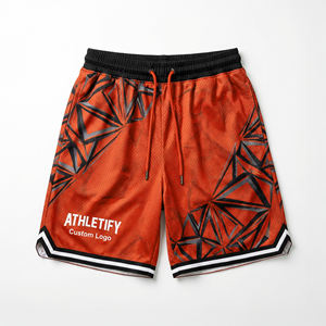 Pantalones cortos de malla de baloncesto para hombre de tela transpirable estilo deportivo sólido con bolsillos profundos gimnasio entrenamiento ropa atlética-ajuste cómodo - Product Image 1