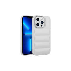 Coque de téléphone en silicone brillant de luxe Netzy pour iPhone 13 Pro Max 14 Plus 7 Plus - Protection de l'appareil photo blanche - Product Image 1