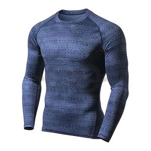 Chemises de compression à manches longues UPF 50 + pour hommes Entraînements athlétiques Sports nautiques Activités de plein air Protection solaire contre les éruptions cutanées de qualité supérieure - Product Image 1
