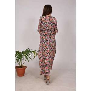 ชุดเดรสยาวของผู้หญิงชุดเดรสผ้าคอตตอนอินเดียซักได้พิมพ์ลายดอกไม้ชุดปาร์ตี้หรูหรา - Product Image 6