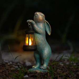 Bronze Rabbit Sculpture Outdoor Supply Casted Rabbit Figurine <b>Garden</b> Showpiece Model Vintage Style Outdoor <b>Ornament</b> <b>for</b> Holiday - Product Image 5