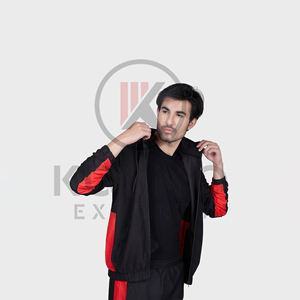 Survêtement unisexe taille XL en molleton de coton/polyester antibactérien écologique de haute qualité pour l'hiver, avec logo personnalisé imprimé et fermeture éclair intégrale - Product Image 3