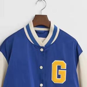 Blouson universitaire vintage personnalisé brodé, col montant, en laine respirante, style baseball oversize, streetwear tendance - Product Image 2