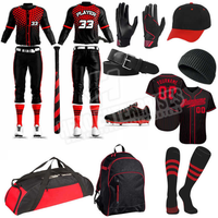 Seragam Tim Baseball Softball Dewasa Custom Made, Sublimasi, Lengan Pendek, dengan Huruf, Paket Perlengkapan Olahraga, Paket Latihan, untuk Klub dan Tim