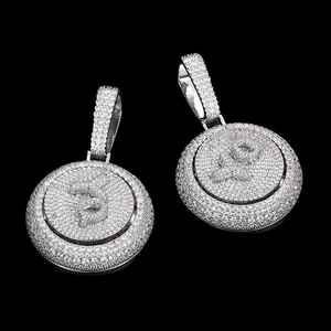 Pendentif Lettres Tendance pour Homme en Moissanite et Diamant, Plaqué Or Rose/Or, Argent 925, Personnalisable, Bijoux Hip Hop Rotatifs - Product Image 3