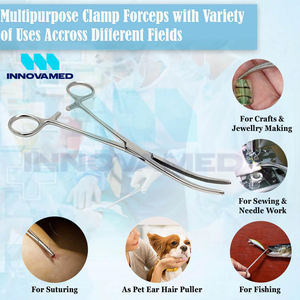 Pinzas de bloqueo de hemostato de alta resistencia de calidad superior Instrumentos quirúrgicos manuales reutilizables de forma curva con soporte en línea - Product Image 4