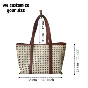 Sac de sangle en rotin chaud sac en cuir de rotin sac de plage d'été panier tissé naturel de haute qualité fabriqué au Vietnam - Product Image 2