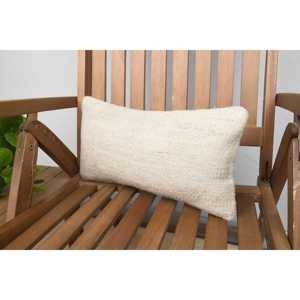 Almohada de lana Kilim turca Beige Premium, almohada decorativa de lujo de 8x16 pulgadas, estilo tejido con patrón esponjoso Vintage para ropa de cama - Product Image 3