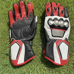 Gants de moto en cuir, gants de course, gants de protection pour motard, doigts entiers, demi-doigts, imperméables - Product Image 4
