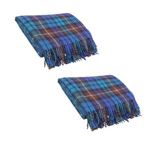 Manta de lana azul Buchanan Premium, elegante, acogedora, perfecta para la comodidad del invierno - Product Image 3