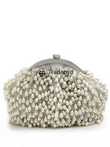 Luxury Boho Evening <b>Bag</b> for Women Pearl <b>Clutch</b> Purse Chains Straps for Weddings <b>Bridesmaids</b> Fashionable Beaded Excellent Gifting - Product Image 4