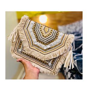 Indian Boho Designer Handmade Women's Canvas Messenger Bag Fashionable Shoulder <b>Clutch</b> for Evening Shopping Parties Wholesale - Product Image 1
