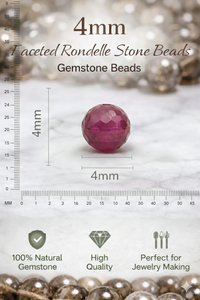 Faceted Rondelle <b>Stone</b> <b>Beads</b> Magenta 4mm Loose <b>Beads</b> DIY Handmade Bracelet Necklace Earrings Jewelry Making Accessory <b>Beads</b> - Product Image 3