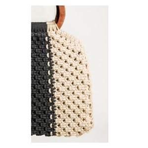 Macrame กระเป๋าผ้าฝ้ายทำมือสำหรับผู้หญิงกระเป๋าช้อปปิ้งและเครื่องสำอางมีที่จับคู่ - Product Image 4