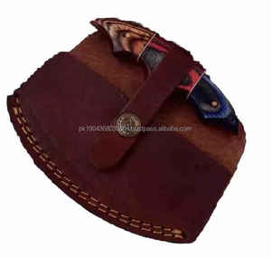 Cortador de pizza ecológico multiusos Tang completo tradicional de acero inoxidable de Damasco con hacha con mango de madera - Product Image 6