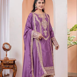 Traje étnico de diseñador pakistaní para mujer, ropa de fiesta, Salwar Kameez Dupatta con Sharara Top Palazzo, ropa india y pakistaní - Product Image 1