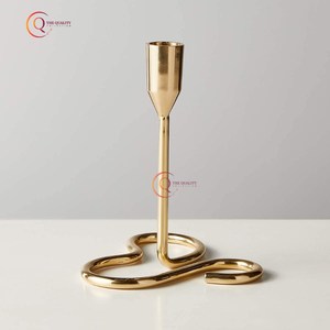 Bougeoirs en métal poli or de qualité supérieure lot de 3 bougies de table décoratives éclaircissantes pot à bougies uniques nouveau look - Product Image 3