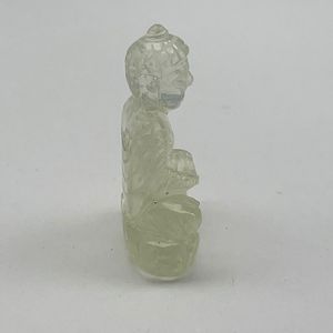 Hermosa calavera LDG tallada a mano, Buda de cristal del desierto libio Natural tallado a mano, certificado IGI - Product Image 4