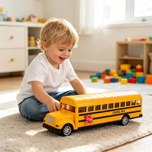 Modèle de véhicule en alliage moulé sous pression à rétrofriction, 21,5 cm, le plus récent, avec logo personnalisé, <span class=keywords><strong>bus</strong></span> scolaire jaune 1:32, jouet de voiture en métal moulé sous pression - Product Image 3