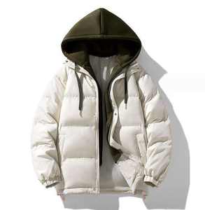 New Couple Cotton <b>Jacket</b> Coat Thickened and Warm Cotton <b>Jacket</b> With Detachable Hooded <b>for</b> <b>Men</b> - Product Image 2