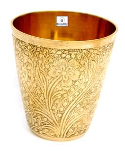 เหยือกแก้วสีบรอนซ์ทองเหลืองบริสุทธิ์พร้อมที่จับสำหรับเสิร์ฟน้ำดื่มโยคะและอายุรเวทใช้ในบ้านหรือเป็นของขวัญ - Product Image 6