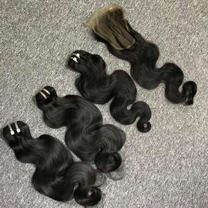 ชุดต่อผมมนุษย์บริสุทธิ์100% เวียดนามชุดเต็มรูปแบบ200ความหนาแน่น4by4คลื่นปิด HD สีธรรมชาติ - Product Image 2