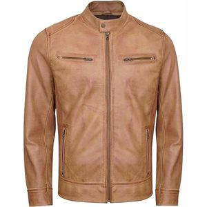 Nueva chaqueta de cuero con cremallera informal para hombre de otoño e invierno personalizada de bajo precio 2025 - Product Image 2