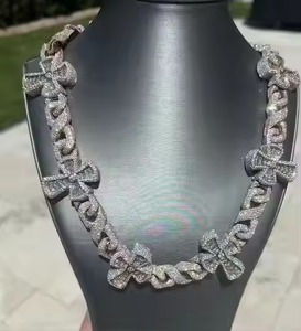 Customized 14K/18K Yellow <b>Gold</b> Cuban Link Chain Fully Diamond Hip Hop Jewelry Lab Grown Diamonds Rhodium Men's Wedding Gift - Product Image 1