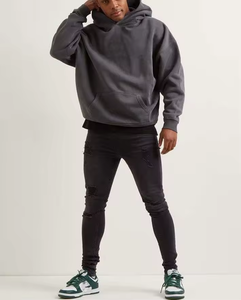 Sudaderas Extra Grandes Bordadas Desgastadas Personalizadas para Hombre, Estilo Vintage Lavado Ácido, Sin Cordones, 100% Algodón Teñido Liso para Invierno - Product Image 2