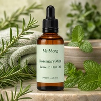 Huile capillaire nourrissante sans rinçage à la menthe et au romarin, végane, 50 ml, pour des cheveux lisses et brillants