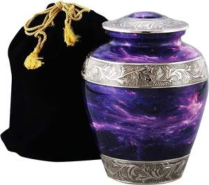 Urnas grandes de aluminio hechas en India de primera calidad para suministros funerarios de cremación - Product Image 1