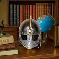 Mini casque de guerrier viking médiéval personnalisé, style antique, en fer, découpé, en acier poli, fait main
