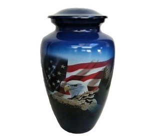 Urne funéraire humaine, urne patriotique de la liberté, urne en métal pour cendres, urne funéraire pour adulte avec aigle et drapeau - Product Image 4