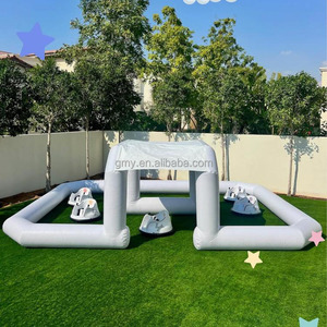 Arène gonflable blanche de butoir de couleur grise Offre Spéciale vont voie gonflable de kart pour l'entreprise de <span class=keywords><strong>location</strong></span> de partie - Product Image 1