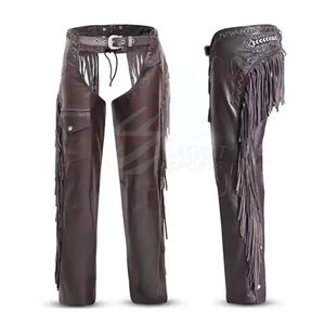 Material duradero transpirable lavado hombres cuero Chaps precio barato nueva llegada hombres cuero genuino Chaps en venta al por mayor - Product Image 1