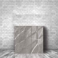 Carreaux de sol en porcelaine brillante ESTELLO BROWN 800x800MM / 32X32 Grade AAA+ Briques réfractaires modernes classiques pour intérieur