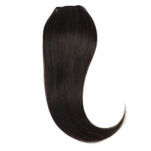 Franges à clipser en cheveux humains Remy, bouclées birmanes, 28 pouces, noir naturel 1B - Product Image 2