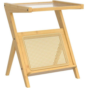 โต๊ะข้างเตียงขนาดเล็กทำจากไม้ไผ่ธรรมชาติเฟอร์นิเจอร์เน้นสำหรับห้องนอน - Product Image 1