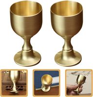 Calice de Communion Élégant et Moderne en Laiton Doré, Fait Main, Écologique, 1000 ml, pour Cérémonies Spirituelles et Repas Personnalisés
